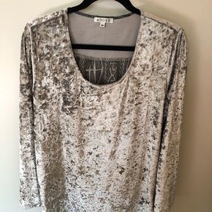 Velvet feel gray tunic NWOT